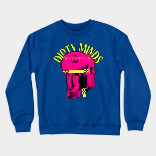 Dirty Minds Glitch Skull Crewneck Sweatshirt